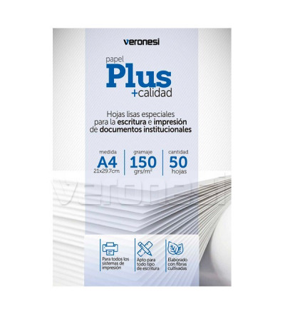Hoja Lisa A4 150 Gr. X 50